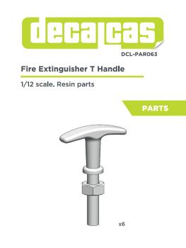 Detail for 1/12 scale models: Fire Cable T Handle (6 units/each)