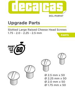 Slotted large raised cheese head screws 1.75 - 2.5 mm