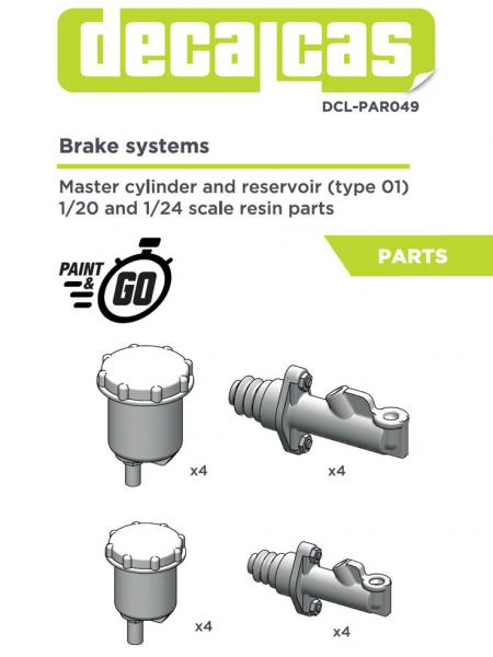 Brake system Master cylinder and reservoir (type 01)