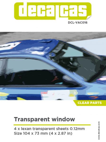 1/24 Transparent Window 4xsheet 0.12mm Size 104x73mm