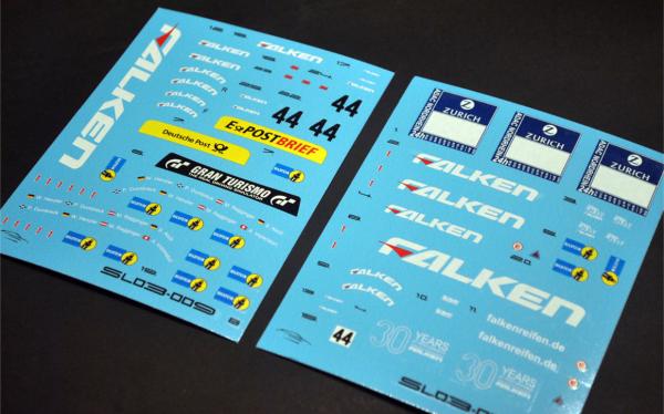 Porsche 997 GT3 Falken Decal incl. Falken stripes masking 1/24 Fujimi